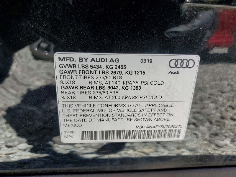 Aukcja sprzedaży 2019 Audi Q5, vin: WA1ANAFY5K2090272, numer aukcji: 54719976