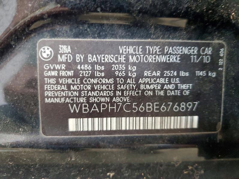 56307726 :رقم المزاد ، WBAPH7C56BE676897 vin ، 2011 Bmw 328 مزاد بيع