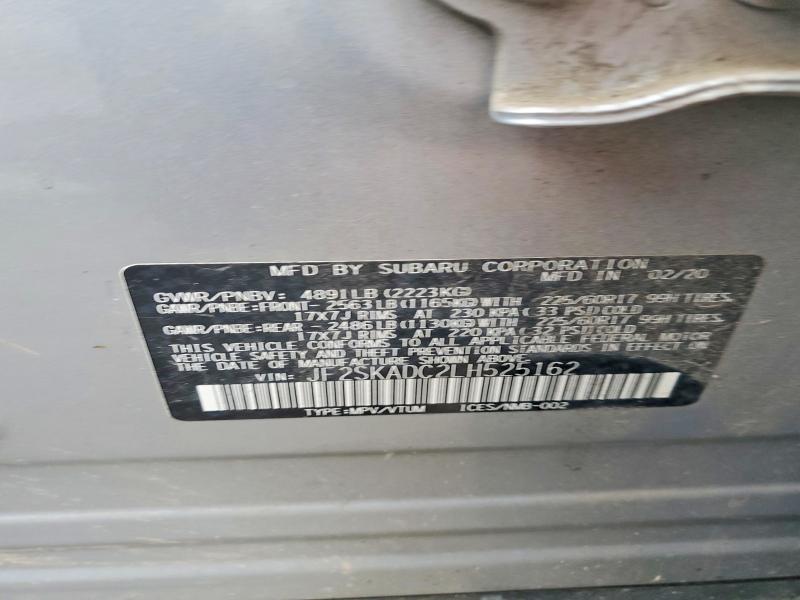 Продаж на аукціоні авто 2020 Subaru Forester, vin: JF2SKADC2LH525162, номер лоту: 56784966