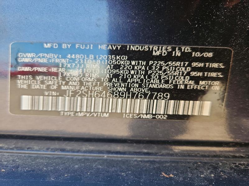 Продаж на аукціоні авто 2009 Subaru Forester, vin: JF2SH64689H767789, номер лоту: 56132076