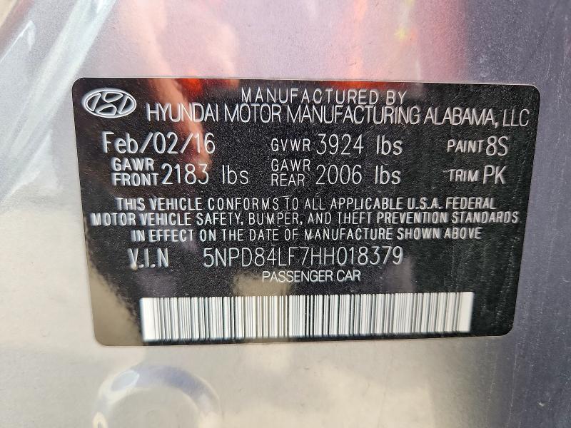 Aukcja sprzedaży 2017 Hyundai Elantra, vin: 5NPD84LF7HH018379, numer aukcji: 56062886