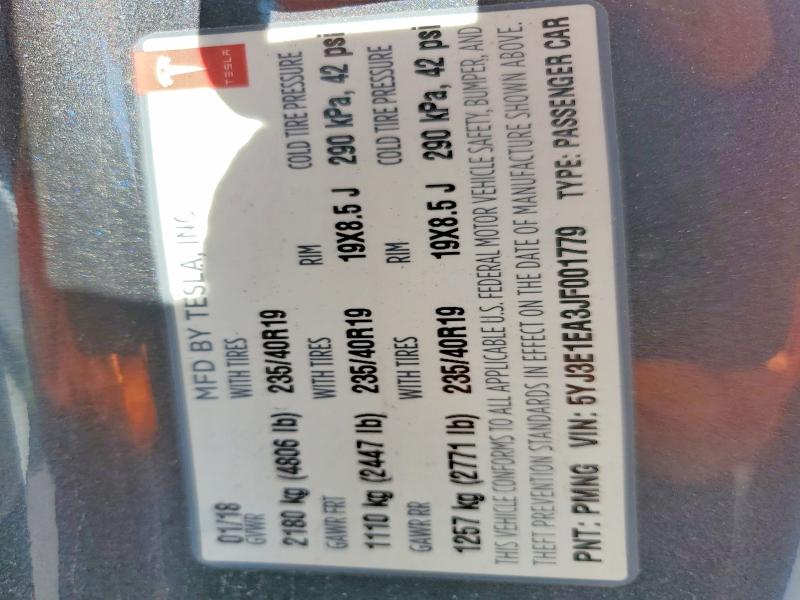Auction sale of the 2018 Tesla Model 3, vin: 5YJ3E1EA3JF001779, lot number: 55389076
