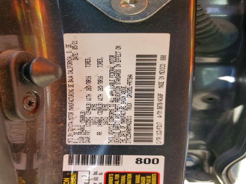 57023156 :رقم المزاد ، 3TMCZ5AN0MM422511 vin ، 2021 Toyota Tacoma مزاد بيع
