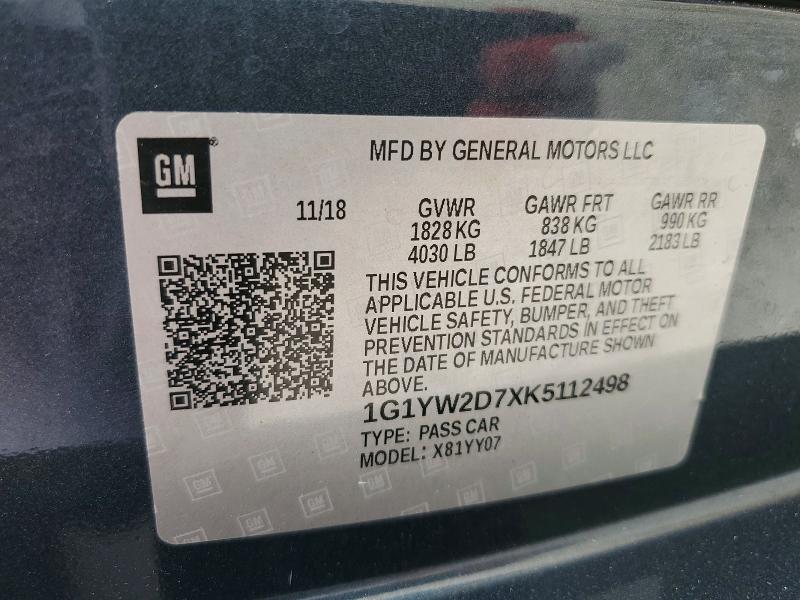 Продажа на аукционе авто 2019 Chevrolet Corvette, vin: 1G1YW2D7XK5112498, номер лота: 56120546