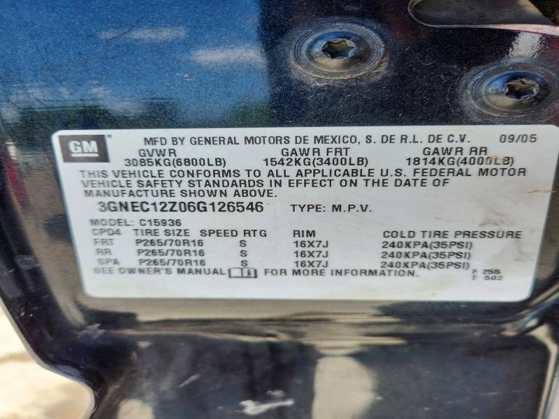 55893746 :رقم المزاد ، 3GNEC12Z06G126546 vin ، 2006 Chevrolet Avalanche مزاد بيع