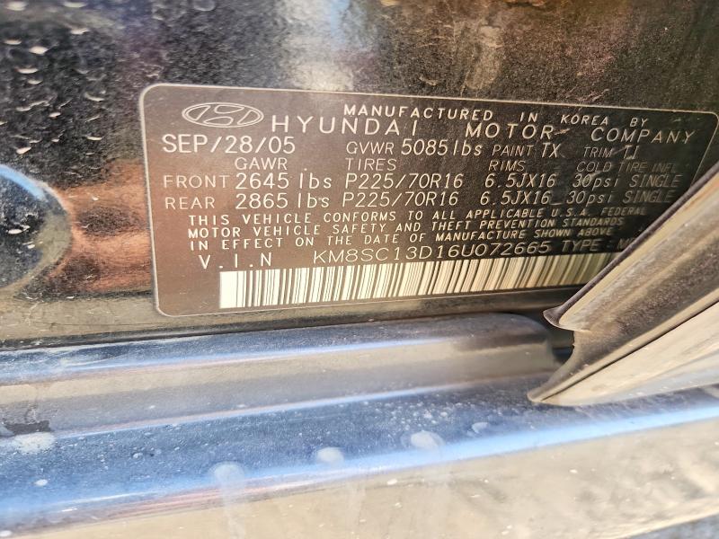 50127346 :رقم المزاد ، KM8SC13D16U072665 vin ، 2006 Hyundai Santa Fe مزاد بيع