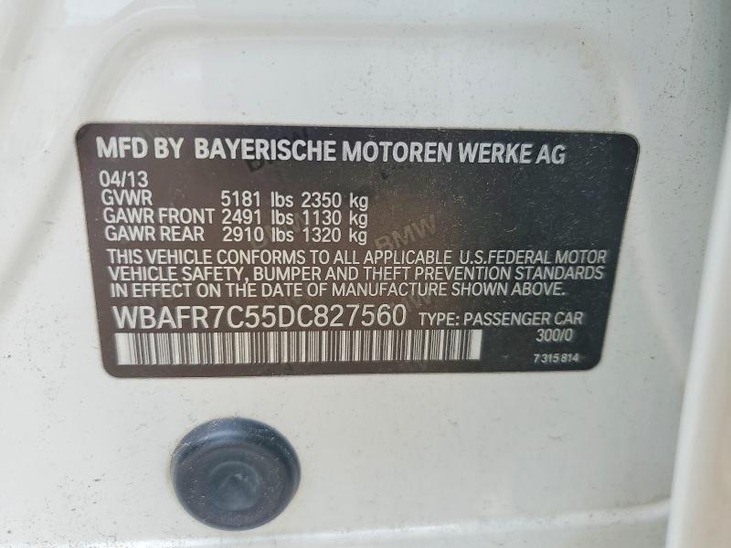 Продажа на аукционе авто 2013 Bmw 535, vin: WBAFR7C55DC827560, номер лота: 56659096