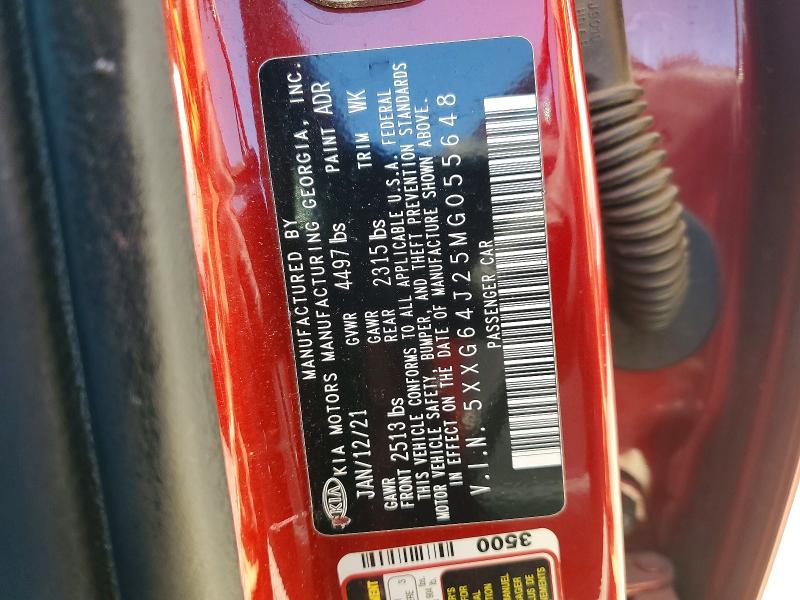 57436406 :رقم المزاد ، 5XXG64J25MG055648 vin ، 2021 Kia K5 مزاد بيع