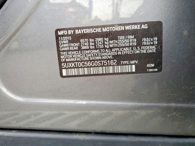 Продажа на аукционе авто 2016 Bmw X5, vin: 5UXKT0C56G0S75162, номер лота: 55719126