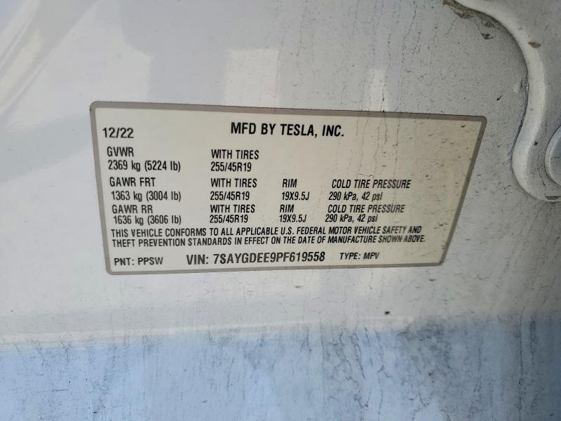 Продажа на аукционе авто 2023 Tesla Model Y, vin: 7SAYGDEE9PF619558, номер лота: 57648906