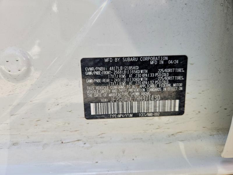 Продажа на аукционе авто 2024 Subaru Crosstrek, vin: JF2GUADC7RH371430, номер лота: 56682476