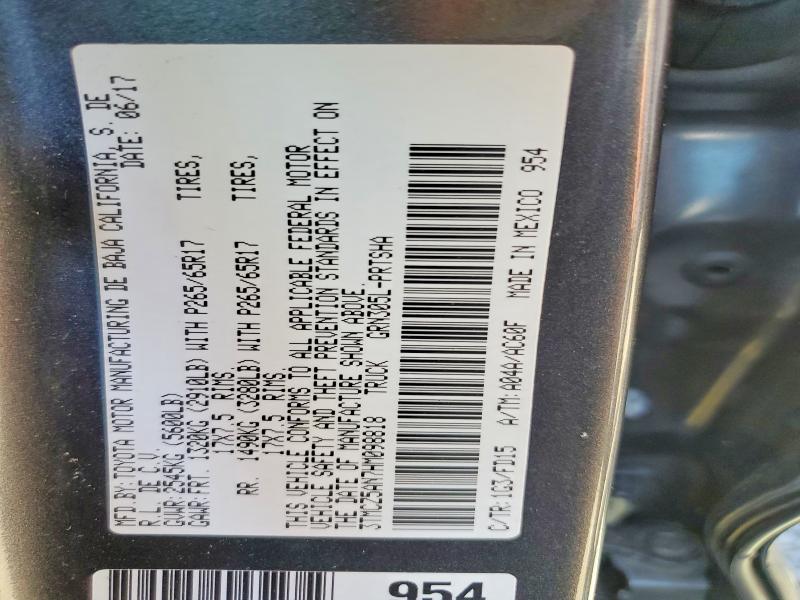 55231246 :رقم المزاد ، 3TMCZ5AN7HM098818 vin ، 2017 Toyota Tacoma مزاد بيع