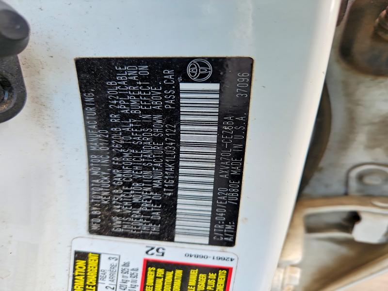 56400236 :رقم المزاد ، 4T1G11AK1LU347122 vin ، 2020 Toyota Camry مزاد بيع