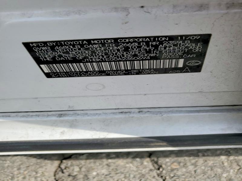 Aukcja sprzedaży 2010 Lexus Es, vin: JTHBK1EG0A2360694, numer aukcji: 58429266