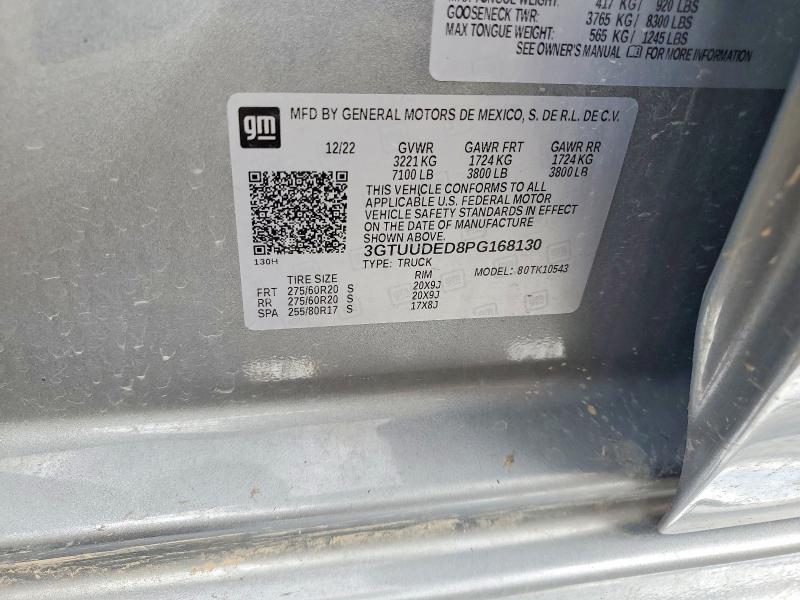 Продажа на аукционе авто 2023 Gmc Sierra, vin: 3GTUUDED8PG168130, номер лота: 55174436