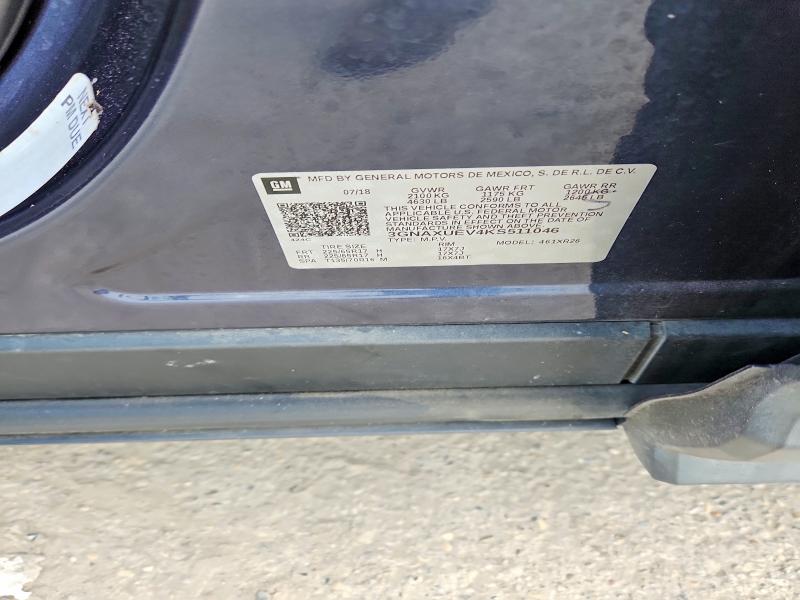 Aukcja sprzedaży 2019 Chevrolet Equinox, vin: 3GNAXUEV4KS511046, numer aukcji: 59094736