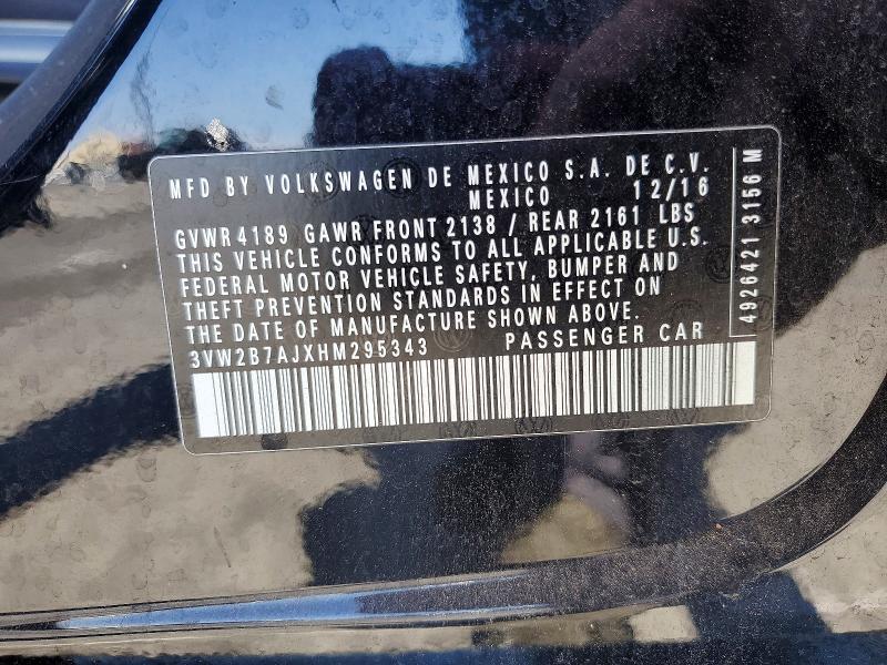 Aukcja sprzedaży 2017 Volkswagen Jetta, vin: 3VW2B7AJXHM295343, numer aukcji: 57065766