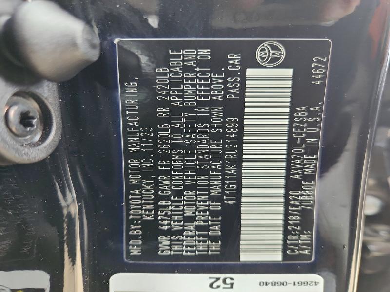 Aukcja sprzedaży 2024 Toyota Camry, vin: 4T1G11AK1RU214899, numer aukcji: 58124166