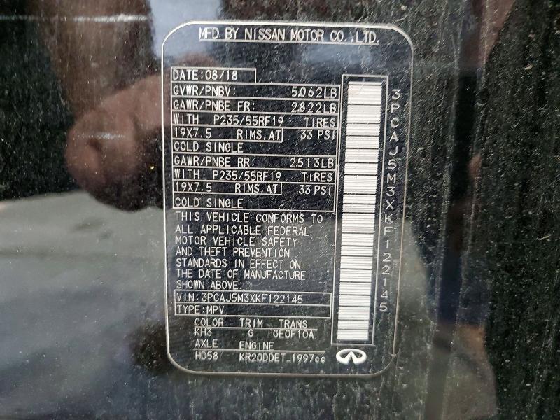 Продаж на аукціоні авто 2019 Infiniti Qx50, vin: 3PCAJ5M3XKF122145, номер лоту: 58992266