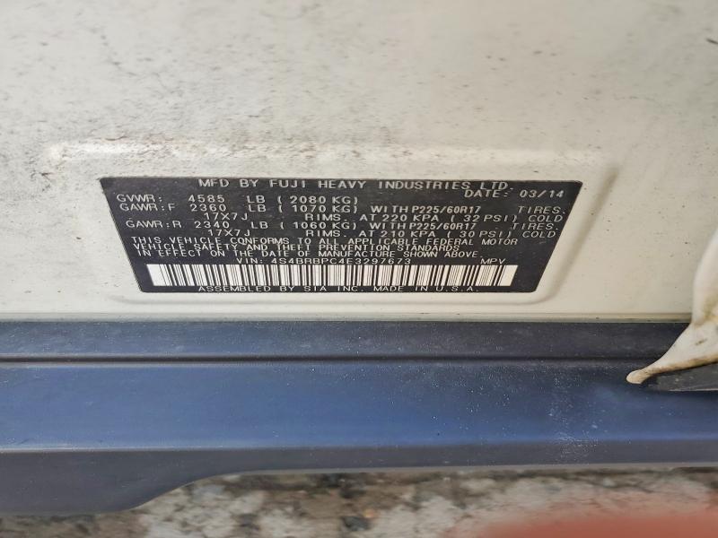 56682006 :رقم المزاد ، 4S4BRBPC4E3297673 vin ، 2014 Subaru Outback مزاد بيع