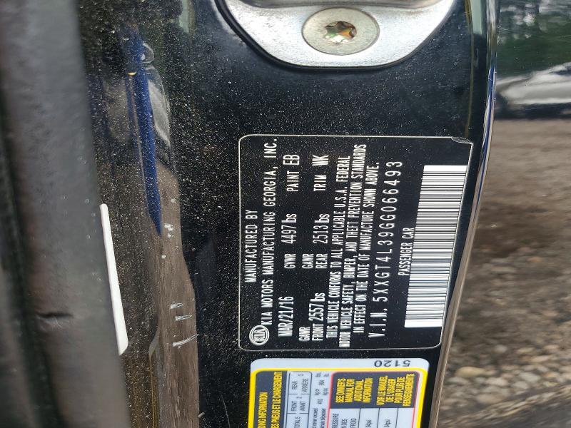 58948166 :رقم المزاد ، 5XXGT4L39GG066493 vin ، 2016 Kia Optima مزاد بيع