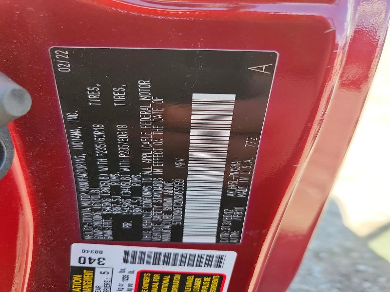 58239436 :رقم المزاد ، 5TDDSKFC2NS055059 vin ، 2022 Toyota Sienna مزاد بيع