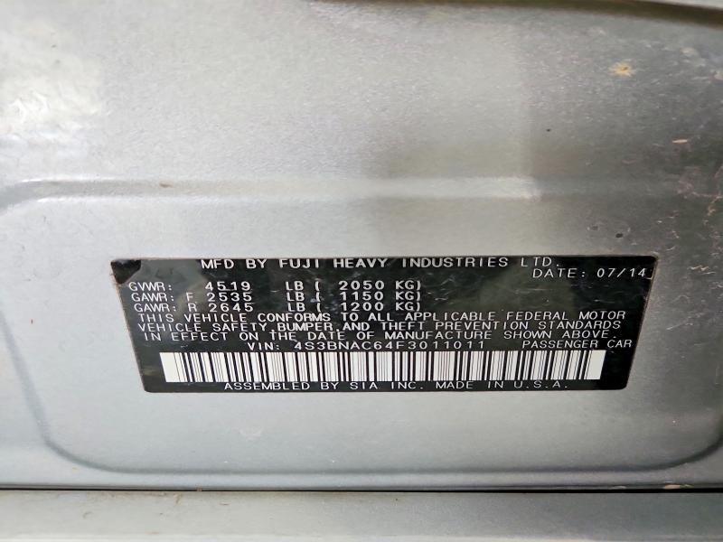 41632066 :رقم المزاد ، 4S3BNAC64F3011011 vin ، 2015 Subaru Legacy مزاد بيع