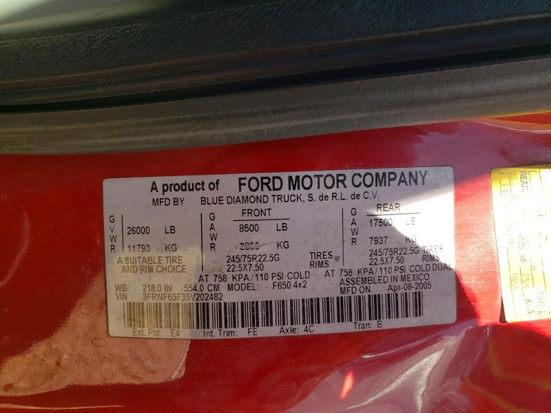 Aukcja sprzedaży 2005 Ford F650, vin: 3FRNF65F35V202482, numer aukcji: 56340076