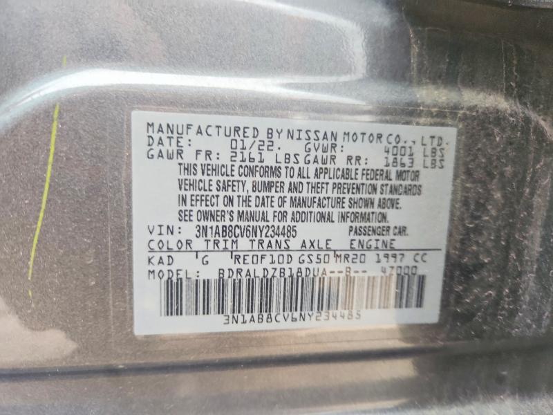 Aukcja sprzedaży 2022 Nissan Sentra, vin: 3N1AB8CV6NY234485, numer aukcji: 53610956