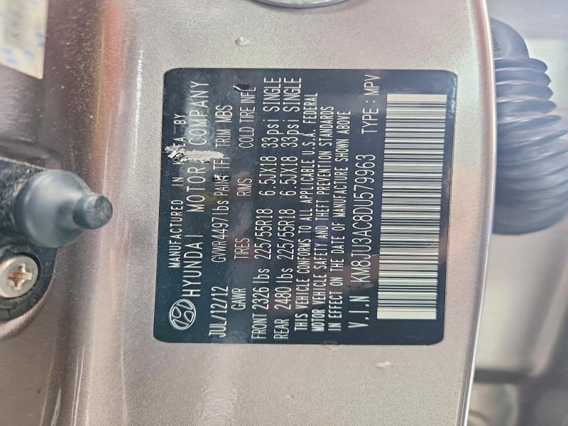 58084236 :رقم المزاد ، KM8JU3AC8DU579963 vin ، 2013 Hyundai Tucson مزاد بيع