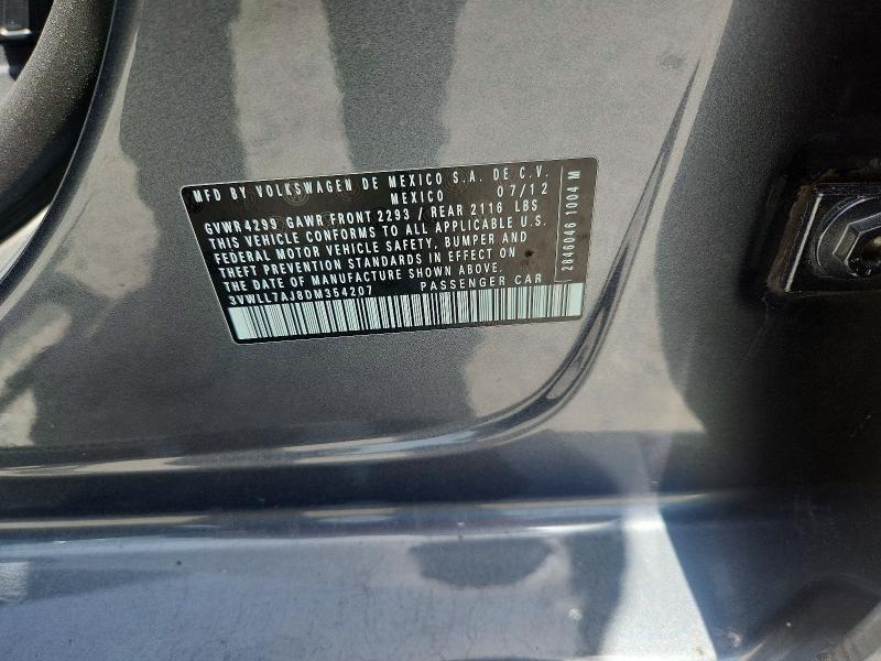 2013 Volkswagen Jetta მანქანა იყიდება აუქციონზე, vin: 3VWLL7AJ8DM354207, აუქციონის ნომერი: 85624705