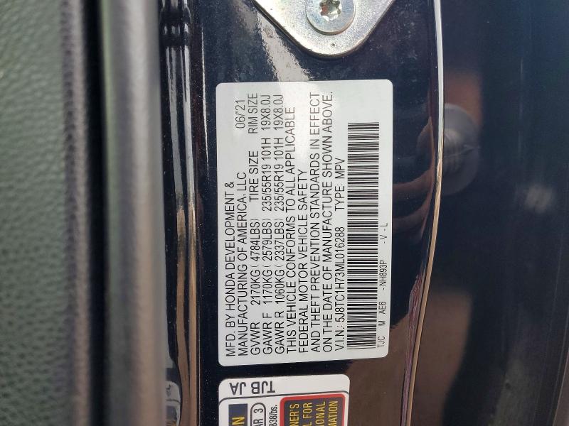 58558196 :رقم المزاد ، 5J8TC1H73ML016288 vin ، 2021 Acura Rdx مزاد بيع