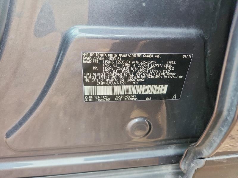 Aukcja sprzedaży 2014 Toyota Rav4, vin: 2T3RFREV3EW171228, numer aukcji: 55473466
