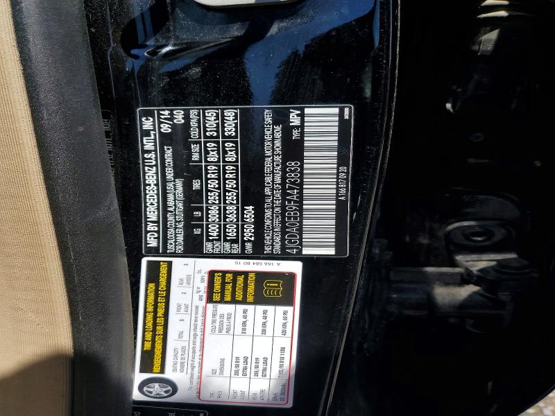 Продаж на аукціоні авто 2015 Mercedes-benz Ml, vin: 4JGDA0EB9FA473838, номер лоту: 58295126