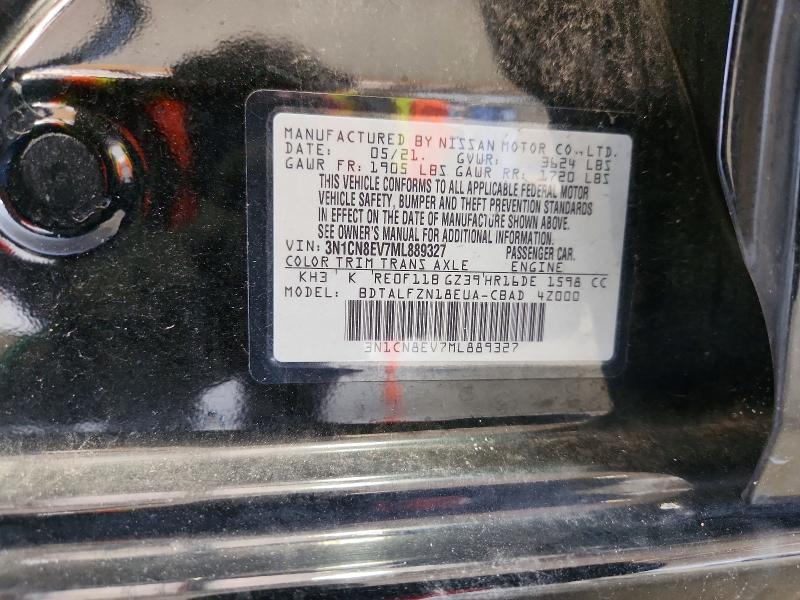 57756256 :رقم المزاد ، 3N1CN8EV7ML889327 vin ، 2021 Nissan Versa مزاد بيع