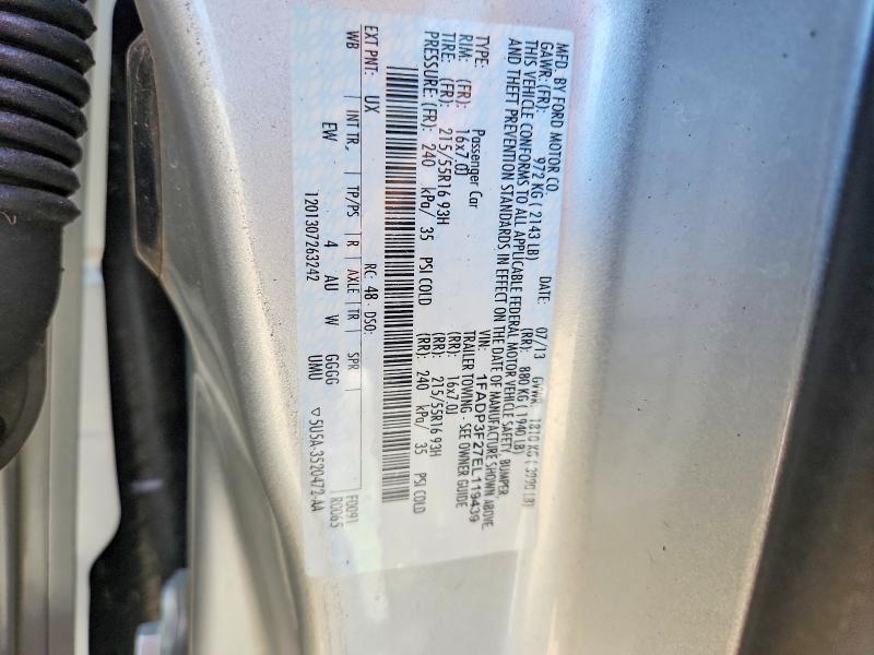 Aukcja sprzedaży 2014 Ford Focus, vin: 1FADP3F27EL119439, numer aukcji: 55181546