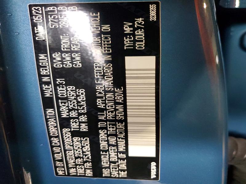 53655526 :رقم المزاد ، YV4ED3GL0P2065678 vin ، 2023 Volvo C40 مزاد بيع