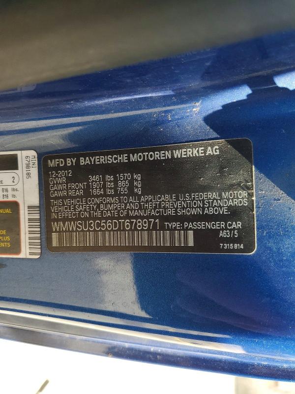 Продаж на аукціоні авто 2013 Mini Cooper, vin: WMWSU3C56DT678971, номер лоту: 56749776
