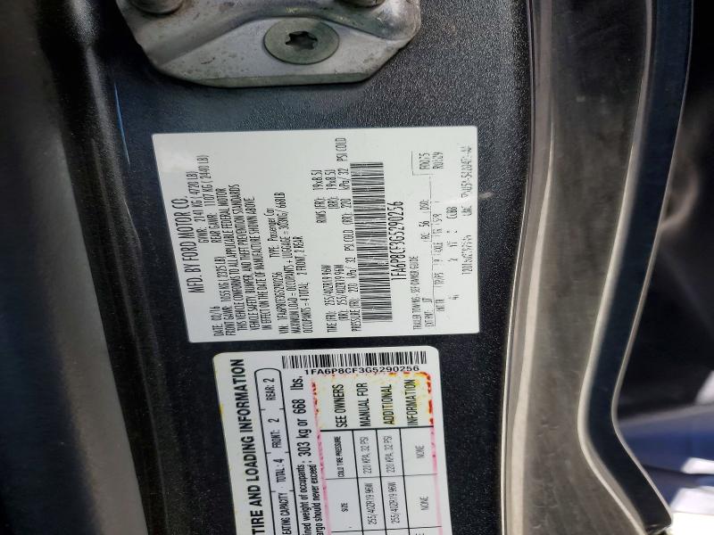 Auction sale of the 2016 Ford Mustang, vin: 1FA6P8CF3G5290256, lot number: 57961136