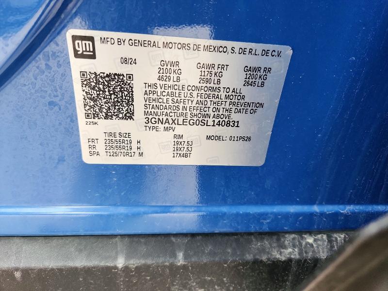 55419316 :رقم المزاد ، 3GNAXLEG0SL140831 vin ، 2025 Chevrolet Equinox مزاد بيع