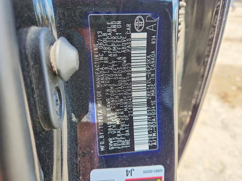 Aukcja sprzedaży 2013 Toyota Corolla, vin: 2T1BU4EEXDC119923, numer aukcji: 55612946