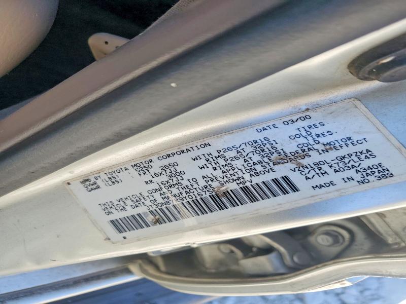 55800936 :رقم المزاد ، JT3GN87R9Y0167587 vin ، 2000 Toyota 4runner مزاد بيع
