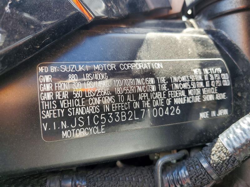 Продажа на аукционе авто 2020 Suzuki Gsx-s750, vin: JS1C533B2L7100426, номер лота: 56517686