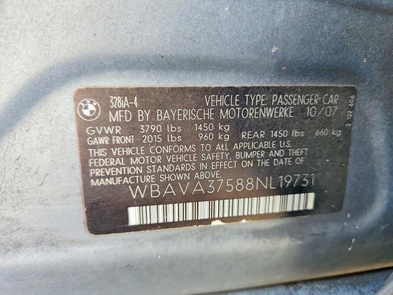 Aukcja sprzedaży 2008 Bmw 328, vin: WBAVA37588NL19731, numer aukcji: 58839296