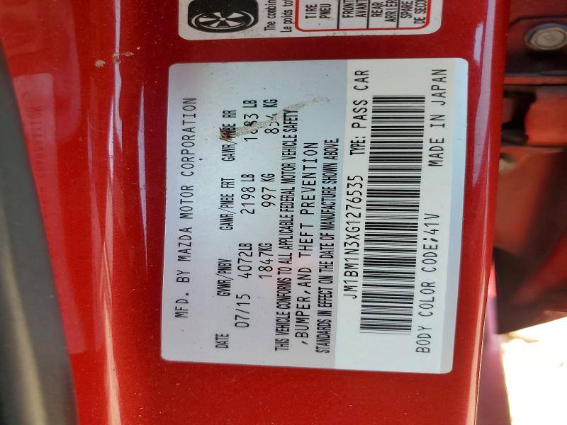 58155386 :رقم المزاد ، JM1BM1N3XG1276535 vin ، 2016 Mazda 3 مزاد بيع