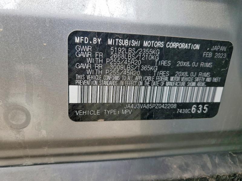 56176786 :رقم المزاد ، JA4J3VA85PZ042208 vin ، 2023 Mitsubishi Outlander مزاد بيع