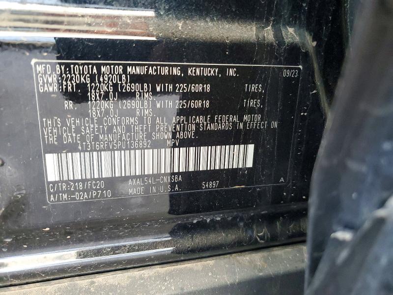 Aukcja sprzedaży 2023 Toyota Rav4, vin: 4T3T6RFV5PU136892, numer aukcji: 58972816
