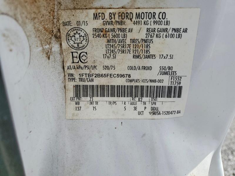 Продаж на аукціоні авто 2015 Ford F250, vin: 1FTBF2B65FEC59678, номер лоту: 56162646