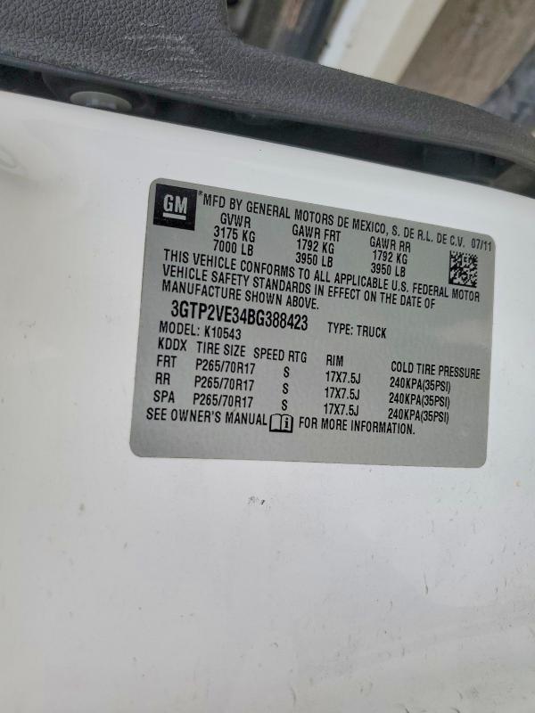 Продажа на аукционе авто 2011 Gmc Sierra, vin: 3GTP2VE34BG388423, номер лота: 55775146