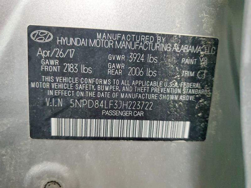 2018 Hyundai Elantra მანქანა იყიდება აუქციონზე, vin: 5NPD84LF3JH223722, აუქციონის ნომერი: 56165536